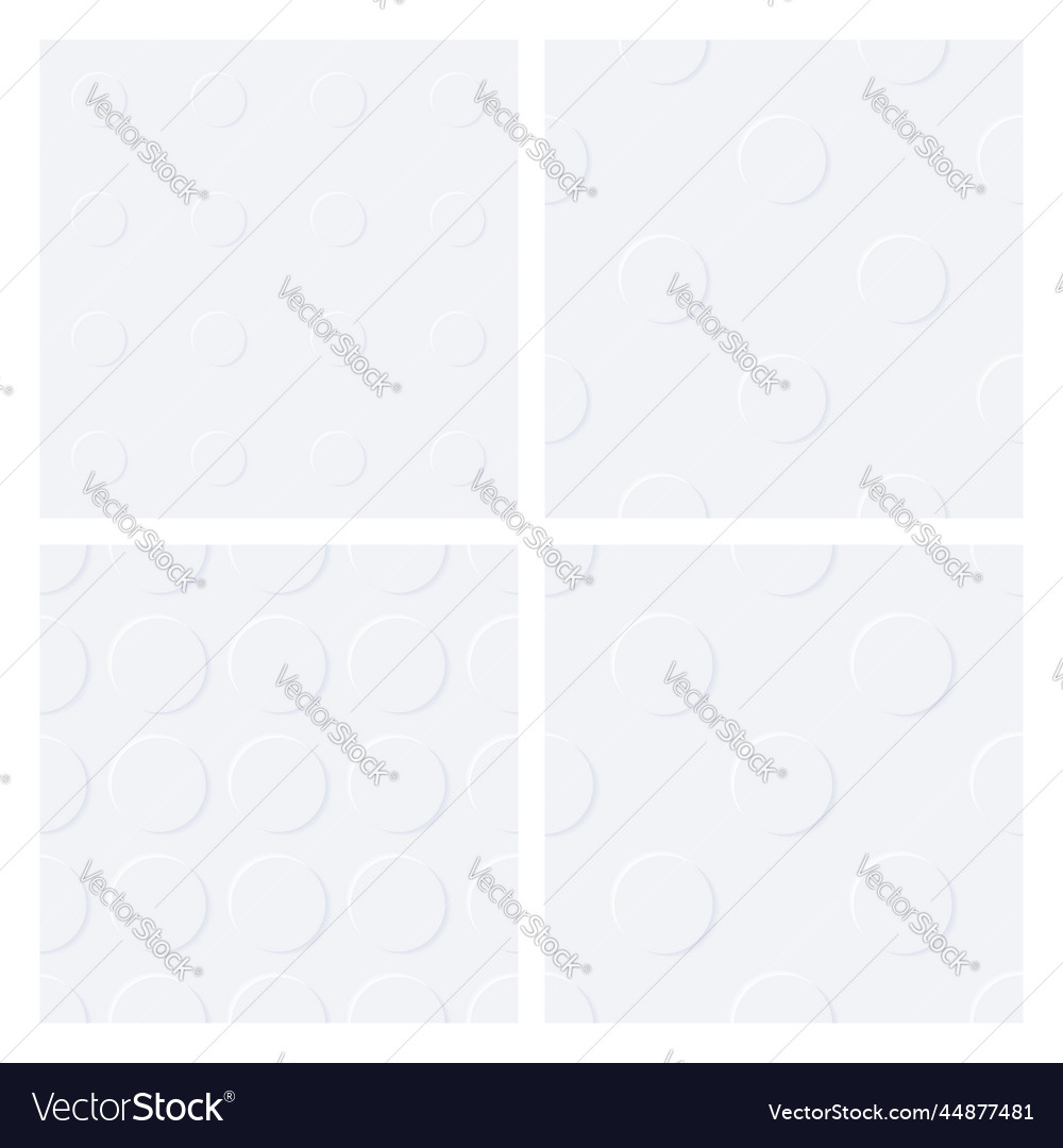 A set of white embossed circle patterns for print