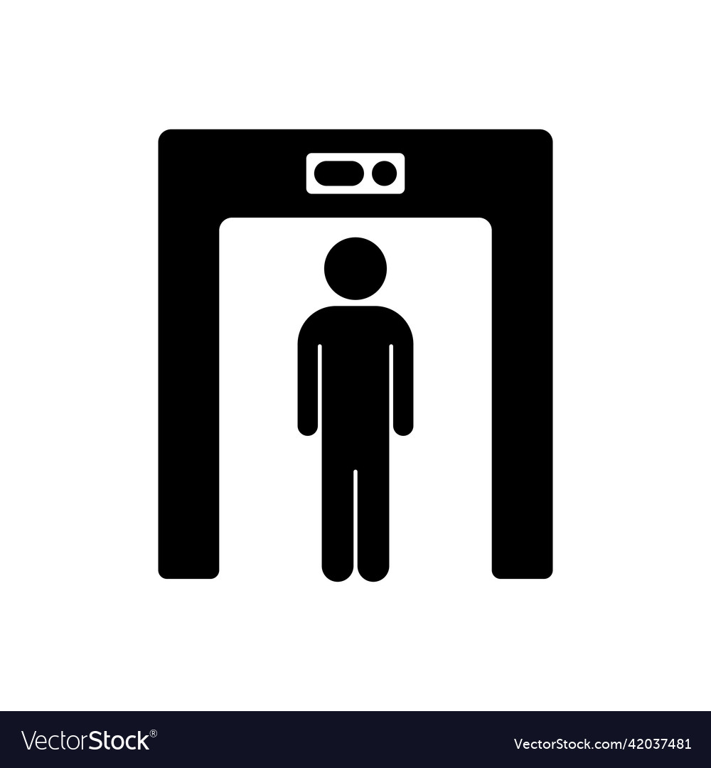 Airport security check icon on white background Vector Image