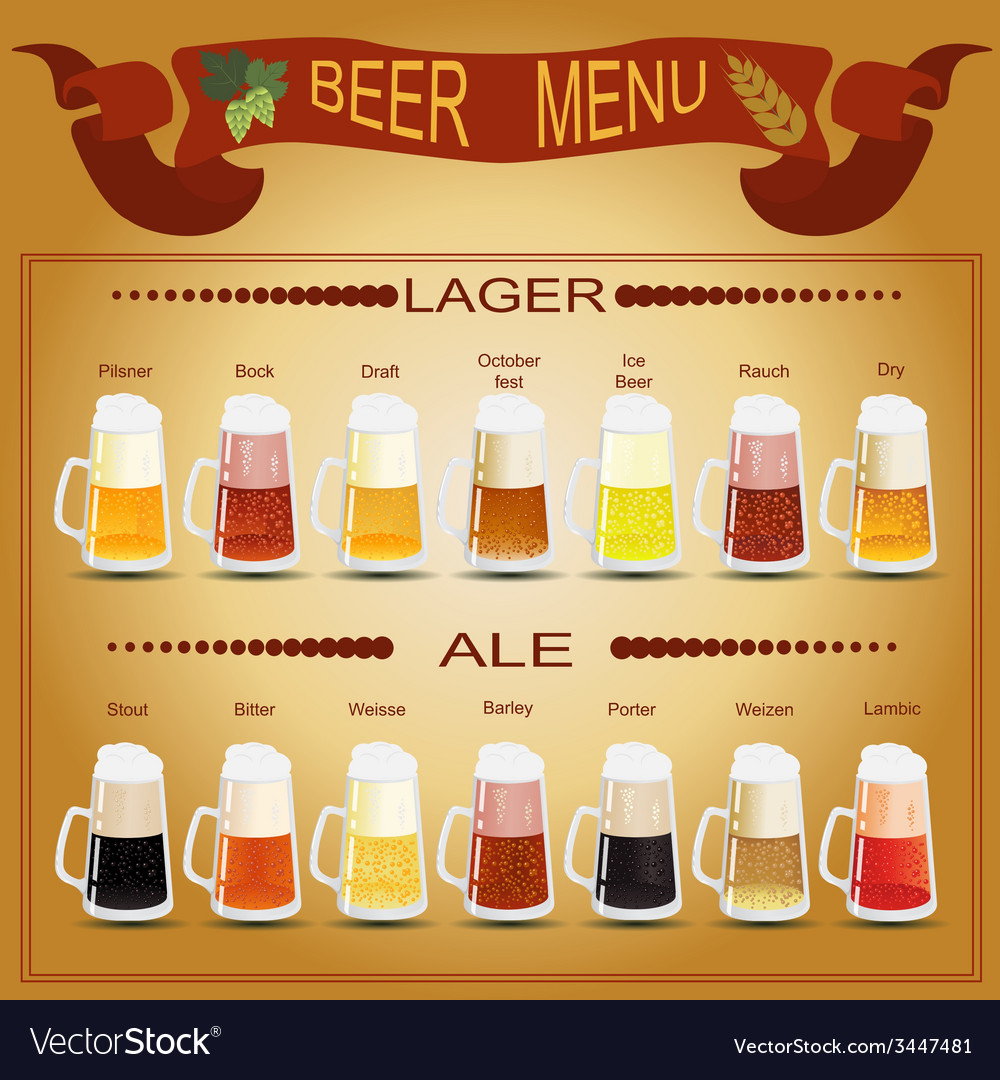Beer menu set creating your own infographics