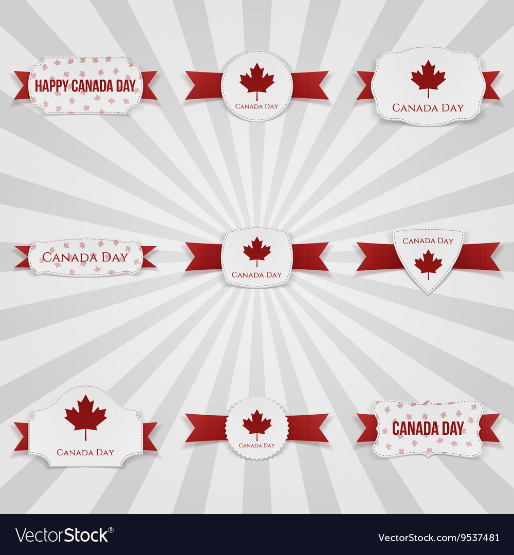 Canada day national badges set