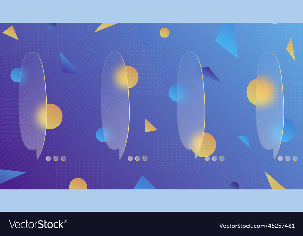 Chat dialog boxes in glass morphism effect style vector image Chat dialog boxes in glass morphism effect style