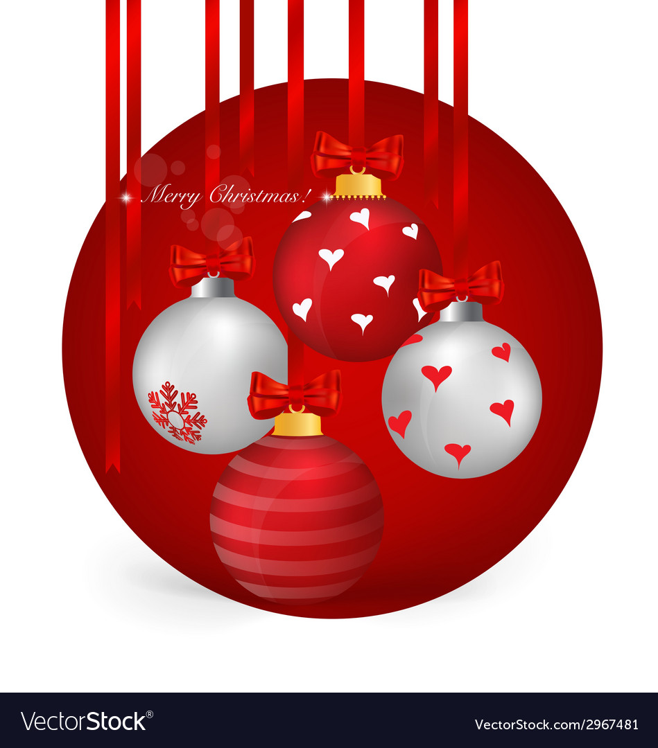 Christmas background ball with ribbon