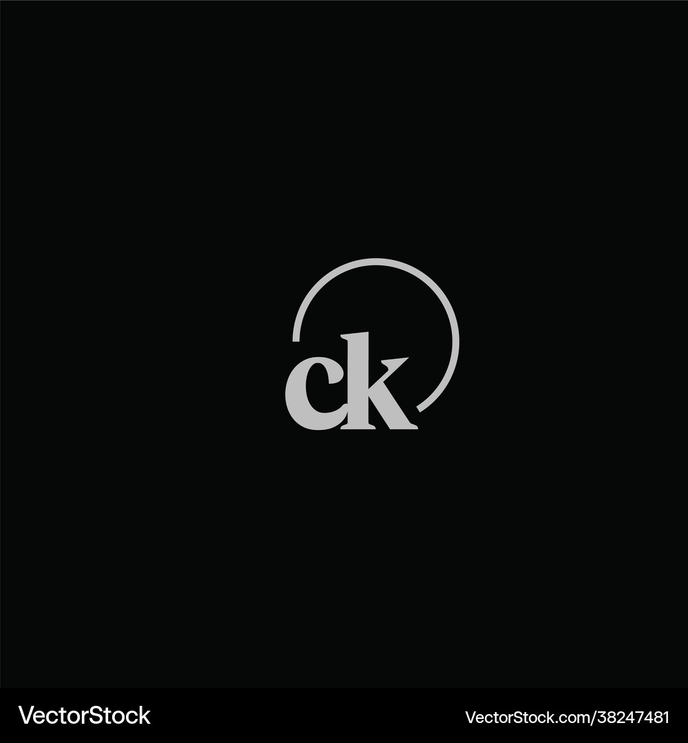 Ck initials logo monogram Royalty Free Vector Image