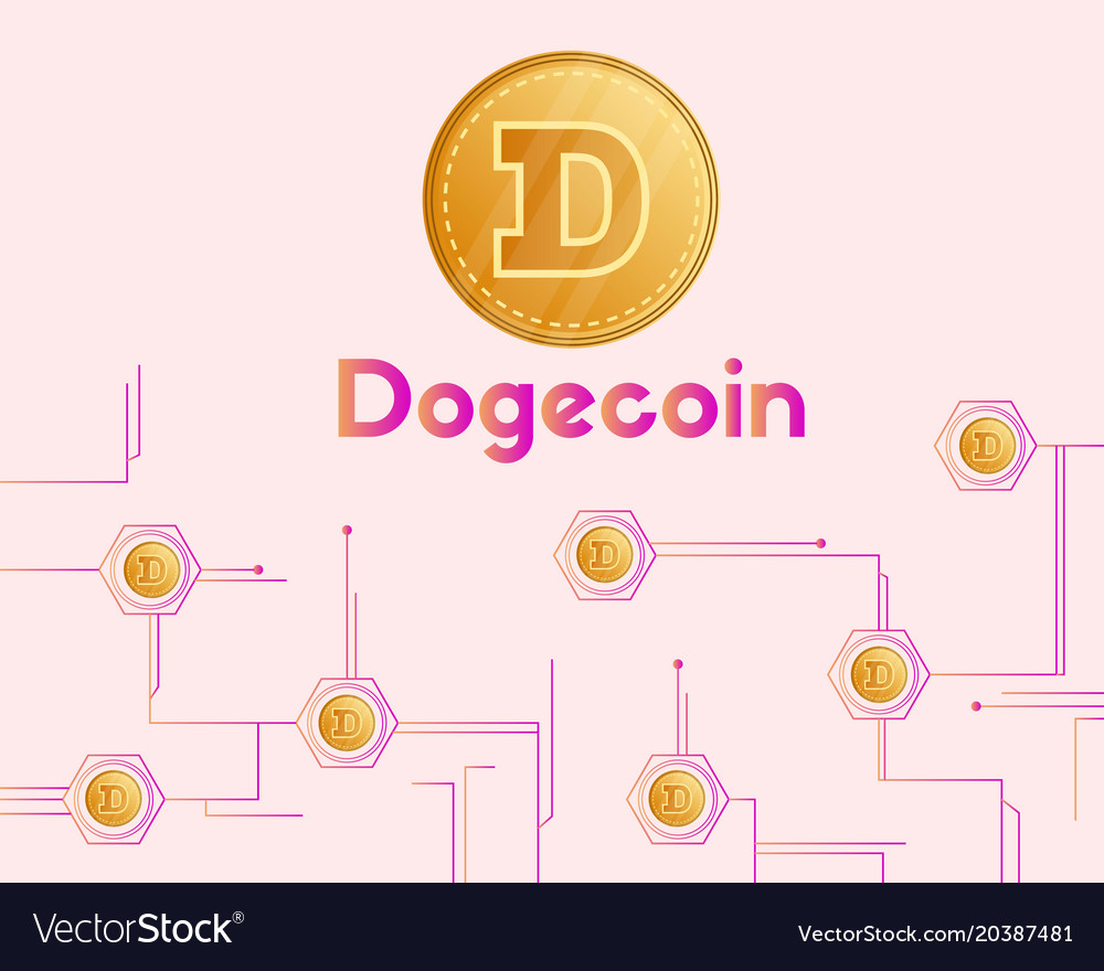 Dogecoin blockchain circuit technology style