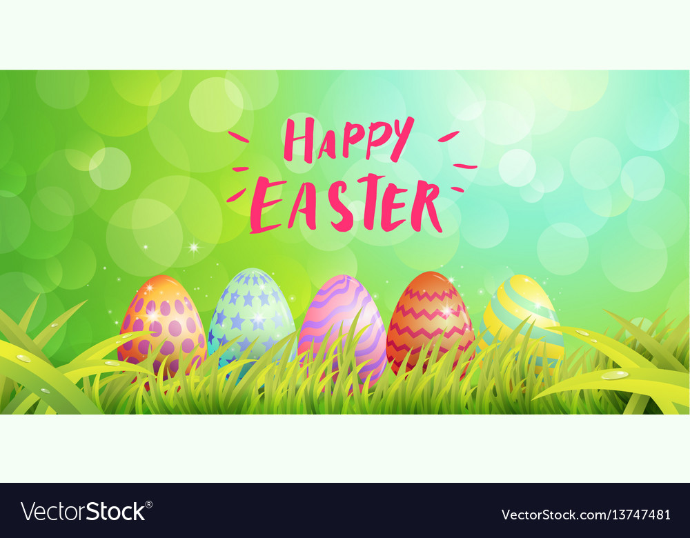 Happy easter typography egg paint magic Royalty Free Vector