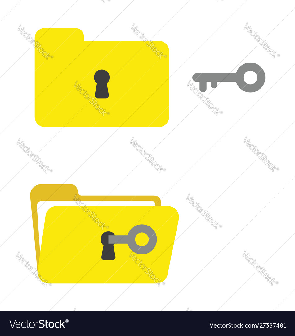 Icon set closed and opened file folders vector image Icon set closed and opened file folders