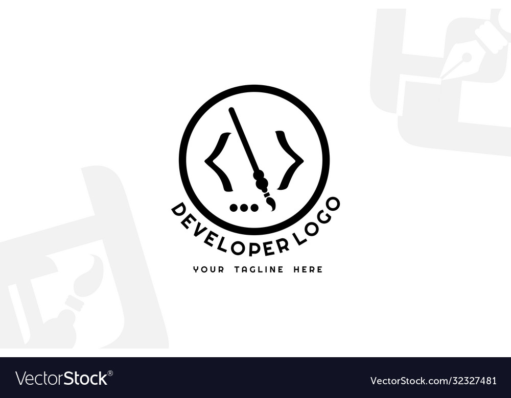 Isolated brush developer logogram template