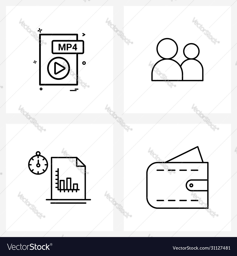 Isolated symbols set 4 simple line icons