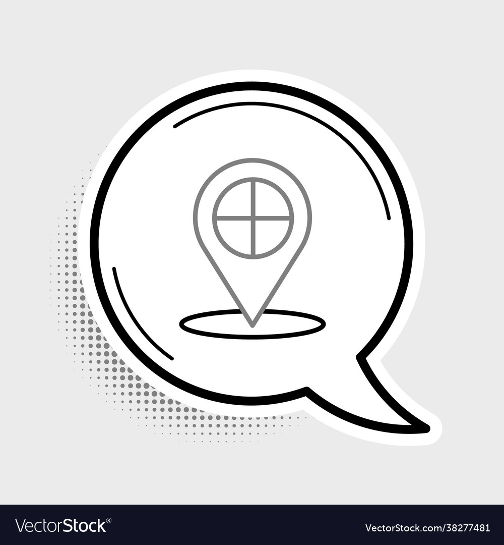 Line map pointer with taxi icon isolated on grey vector image Line map pointer with taxi icon isolated on grey