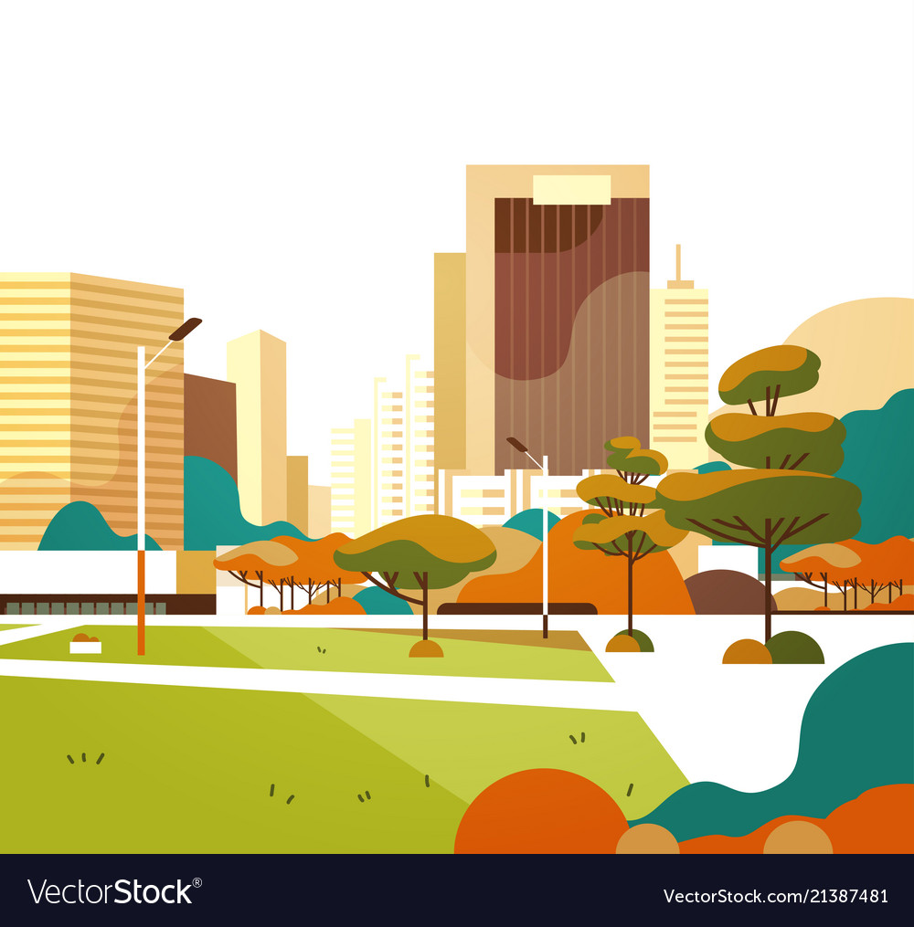 Modern City Park Skyline
