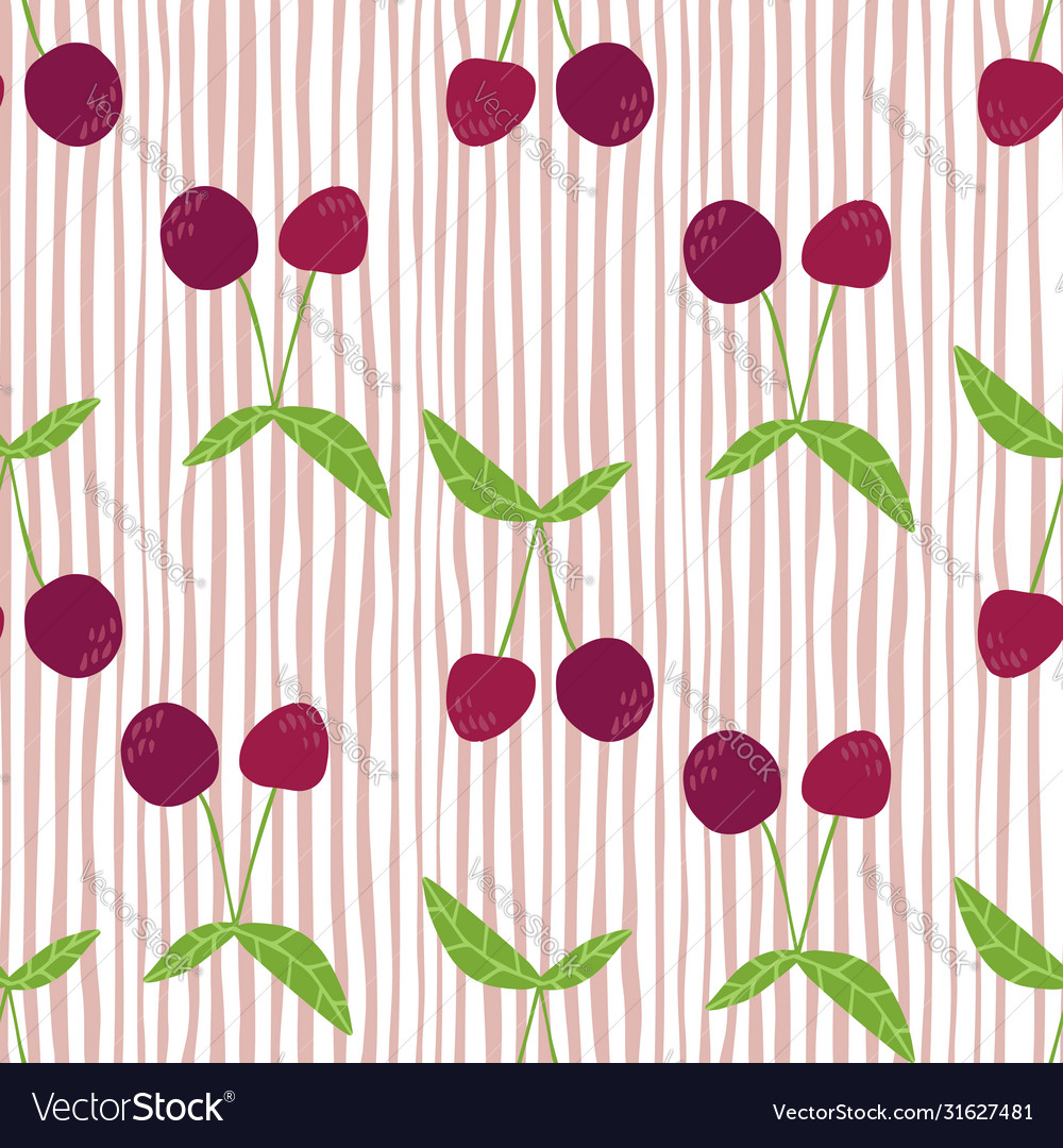 Ripe cherry seamless pattern for fabric design