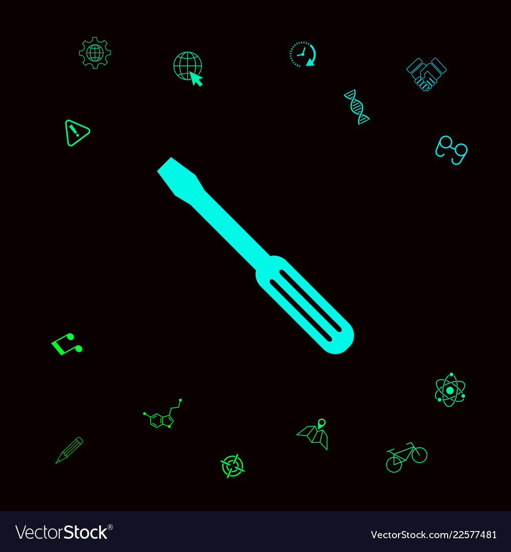 Screwdriver icon symbol graphic elements Vector Image