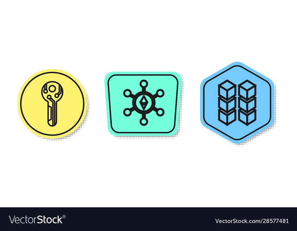 Set line cryptocurrency key blockchain technology