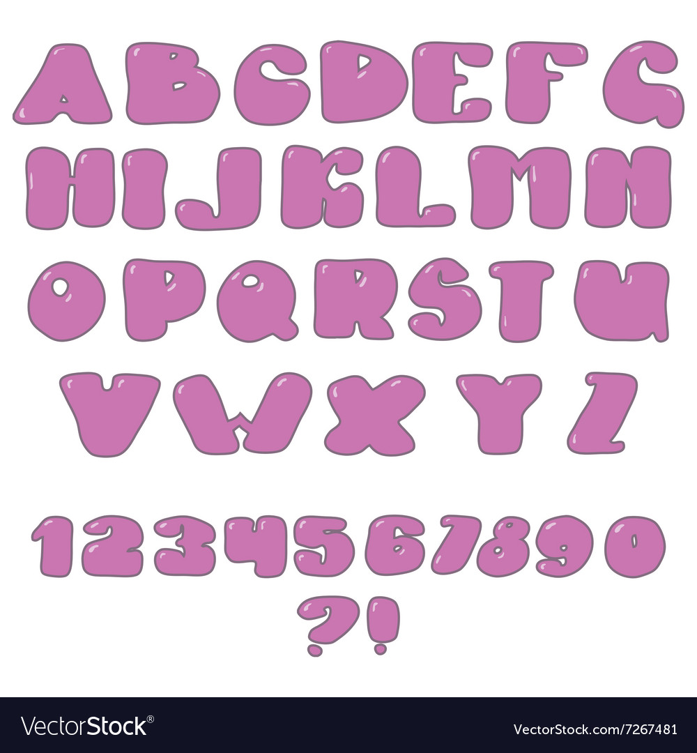 Set of letters and numbers