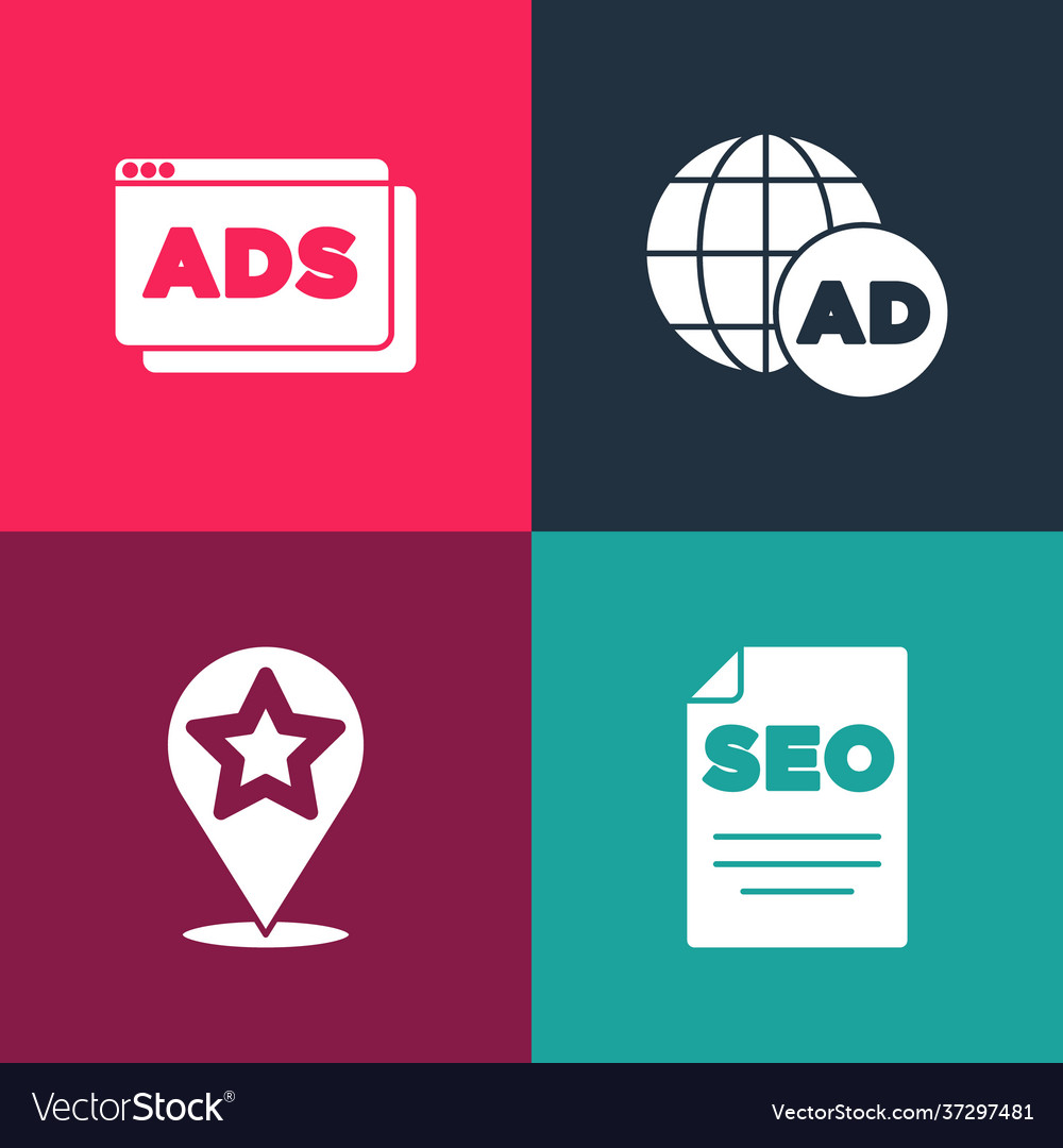 Set Pop Art seo Optimierung Kartenzeiger