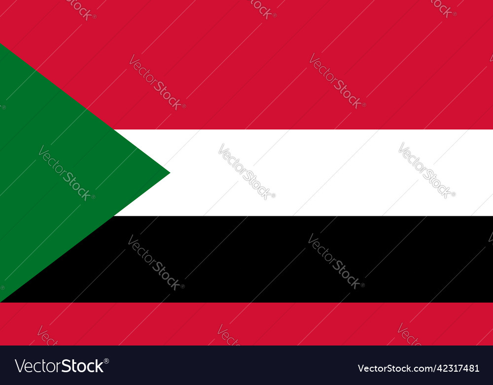 Sudan flag with original rgb color vector image Sudan flag with original rgb color