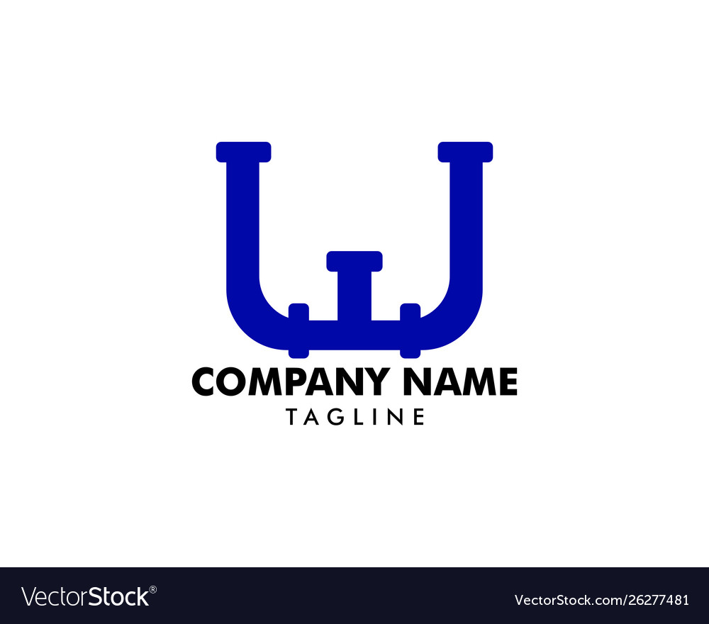 W pipe letter logo icon design