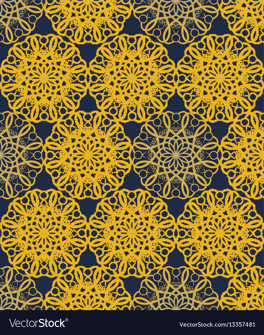 Yellow seamless decorative filigree lace patterns