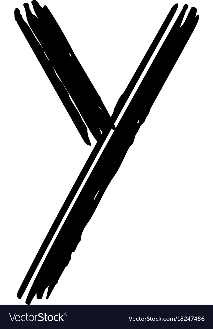 Capital letter y painted by brush