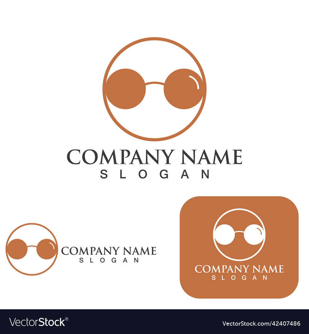 Glasses logo and symbol template design element Vector Image