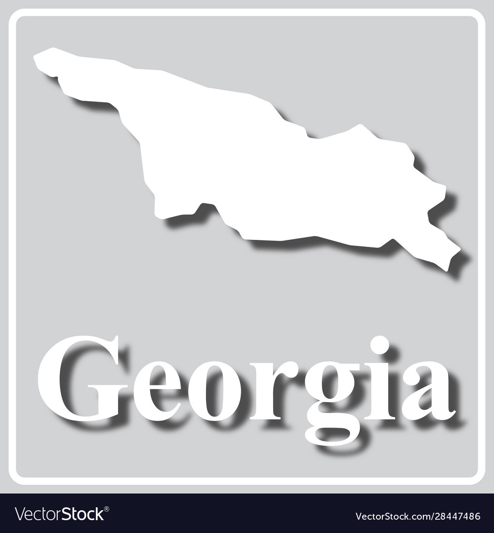 Gray icon with white silhouette a map georgia Vector Image