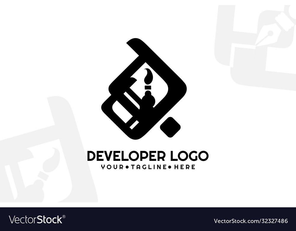 Isolated brush developer logogram template Vector Image Isolated brush developer logogram template