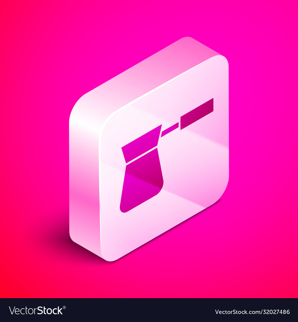 Isometric coffee turk icon isolated on pink