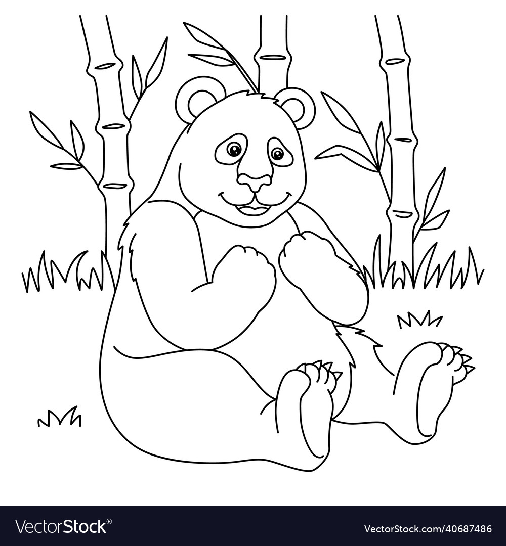 Panda coloring page for kids