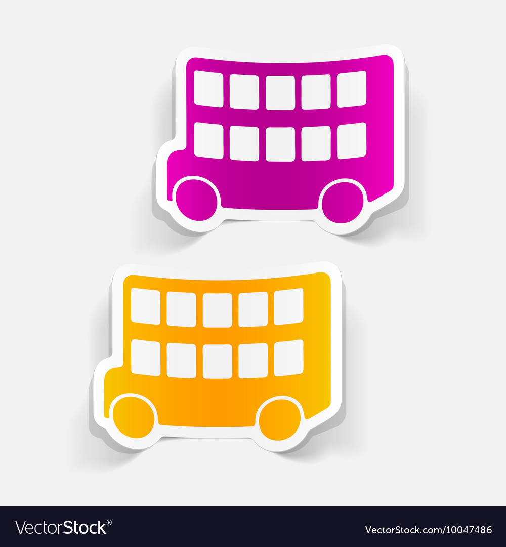 Realistic design element bus double decker