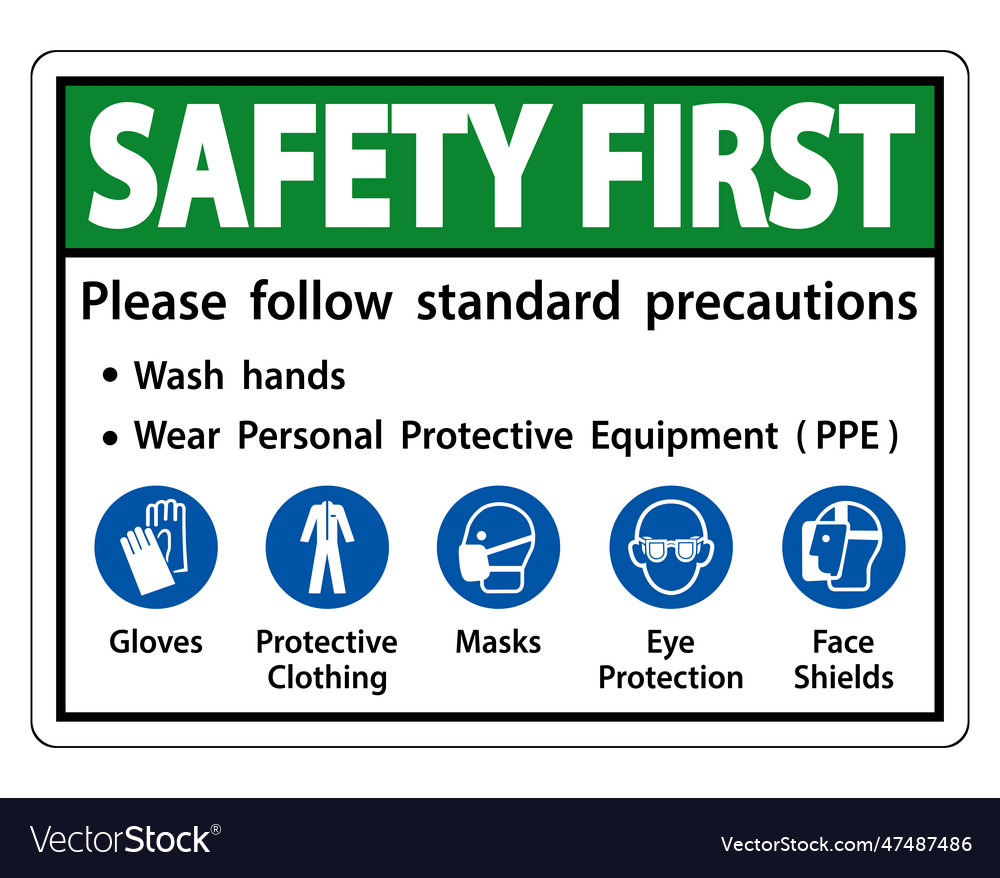 Safety first please follow standard precautions