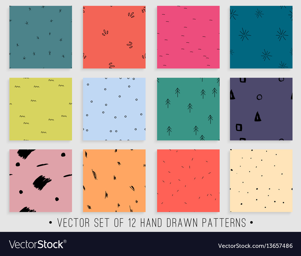Seamless pattern collection for background vector image Seamless pattern collection for background