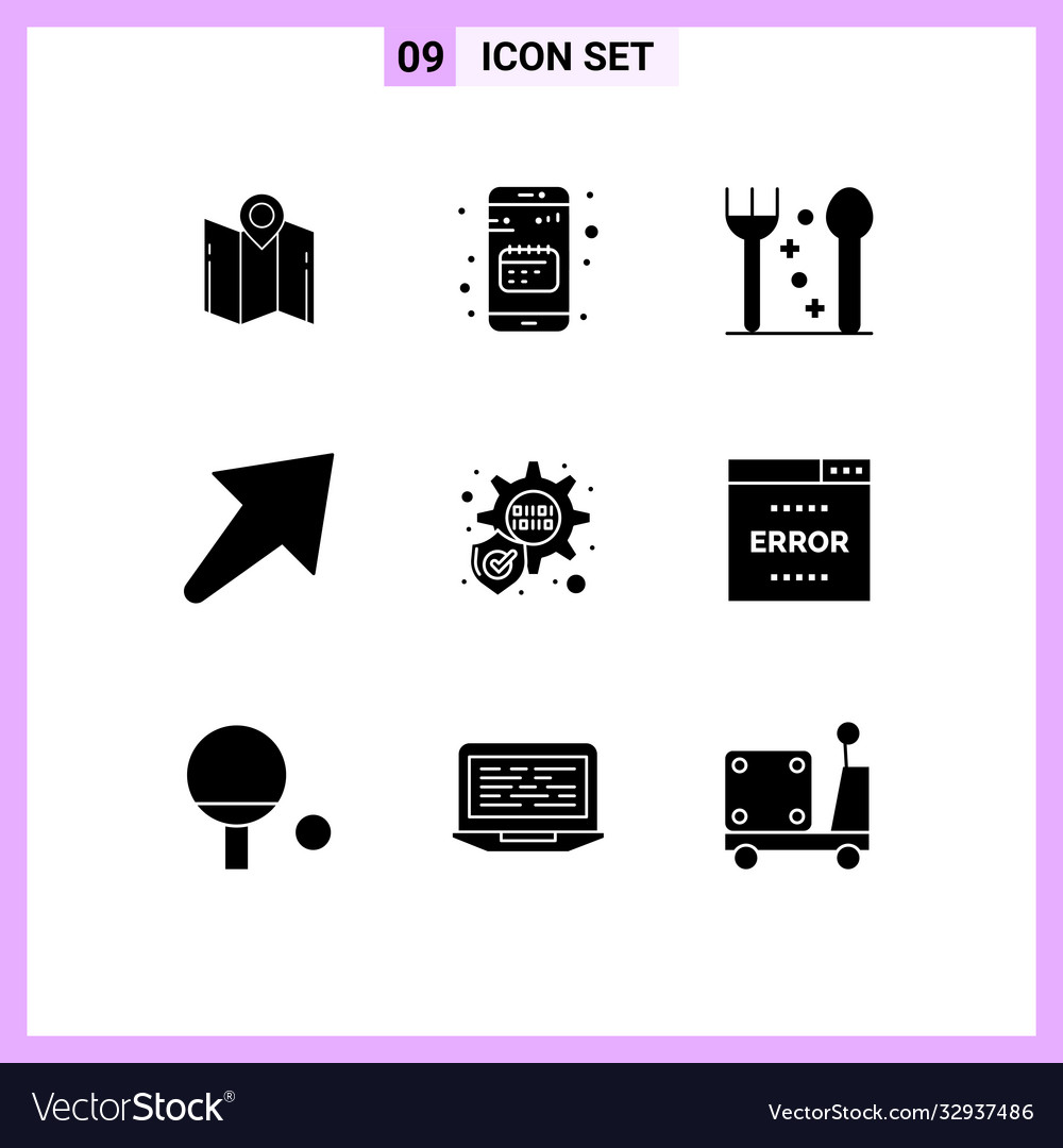 Set 9 modern ui icons symbols signs for error