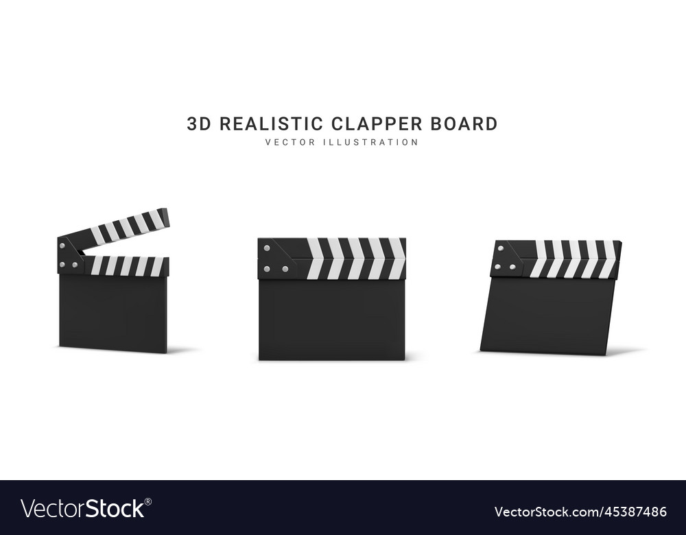 Set von 3d realistischen Clappers Boards isoliert