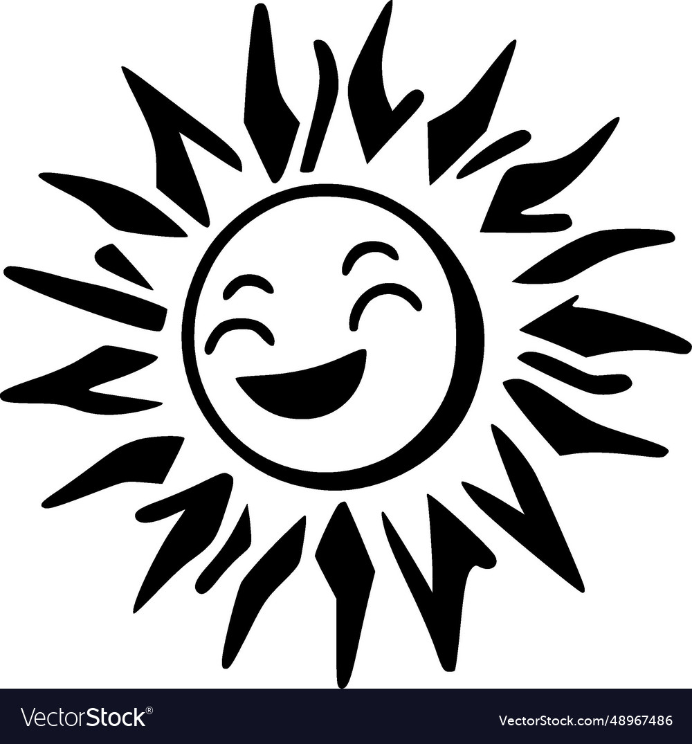 Sun - black and white isolated icon Royalty Free Vector