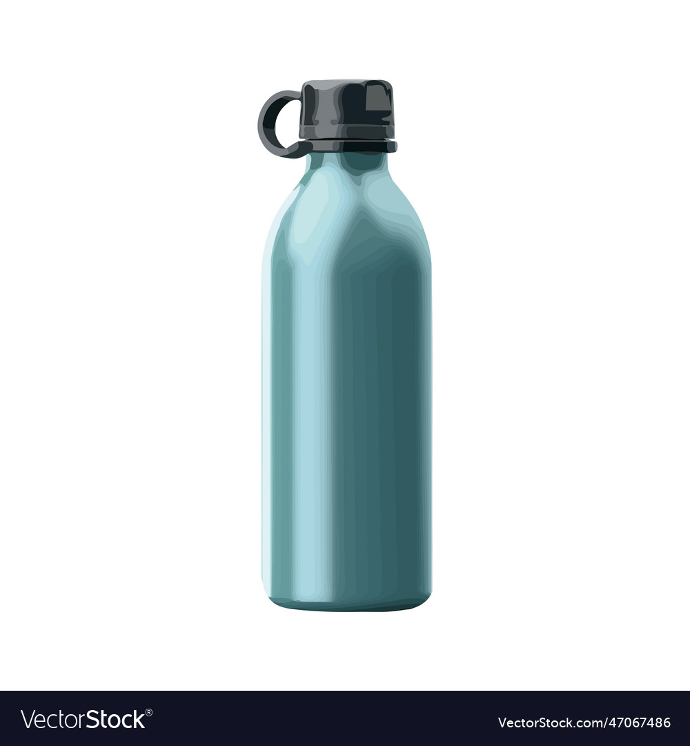 Transparent plastic water bottle with blue cap Vector Image