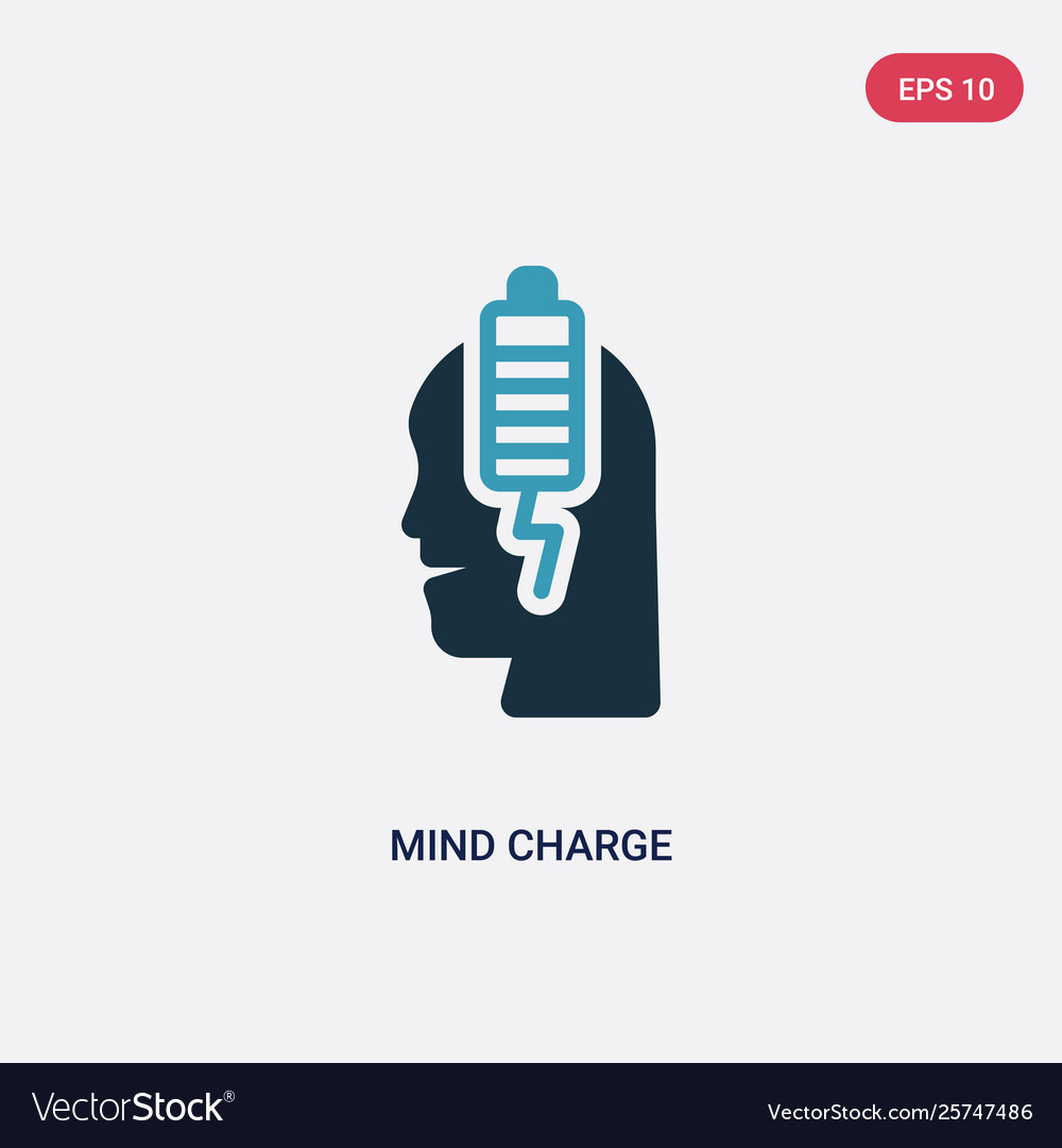 Two color mind charge icon from productivity