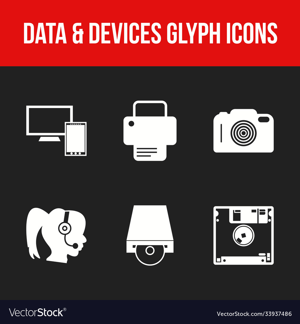 Unique line icon set data and devices