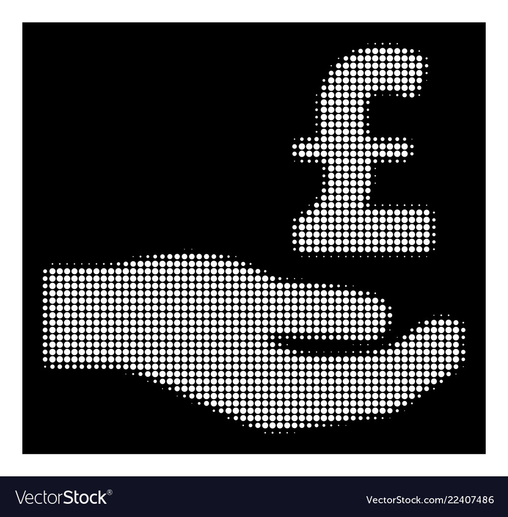 White halftone pound donation icon