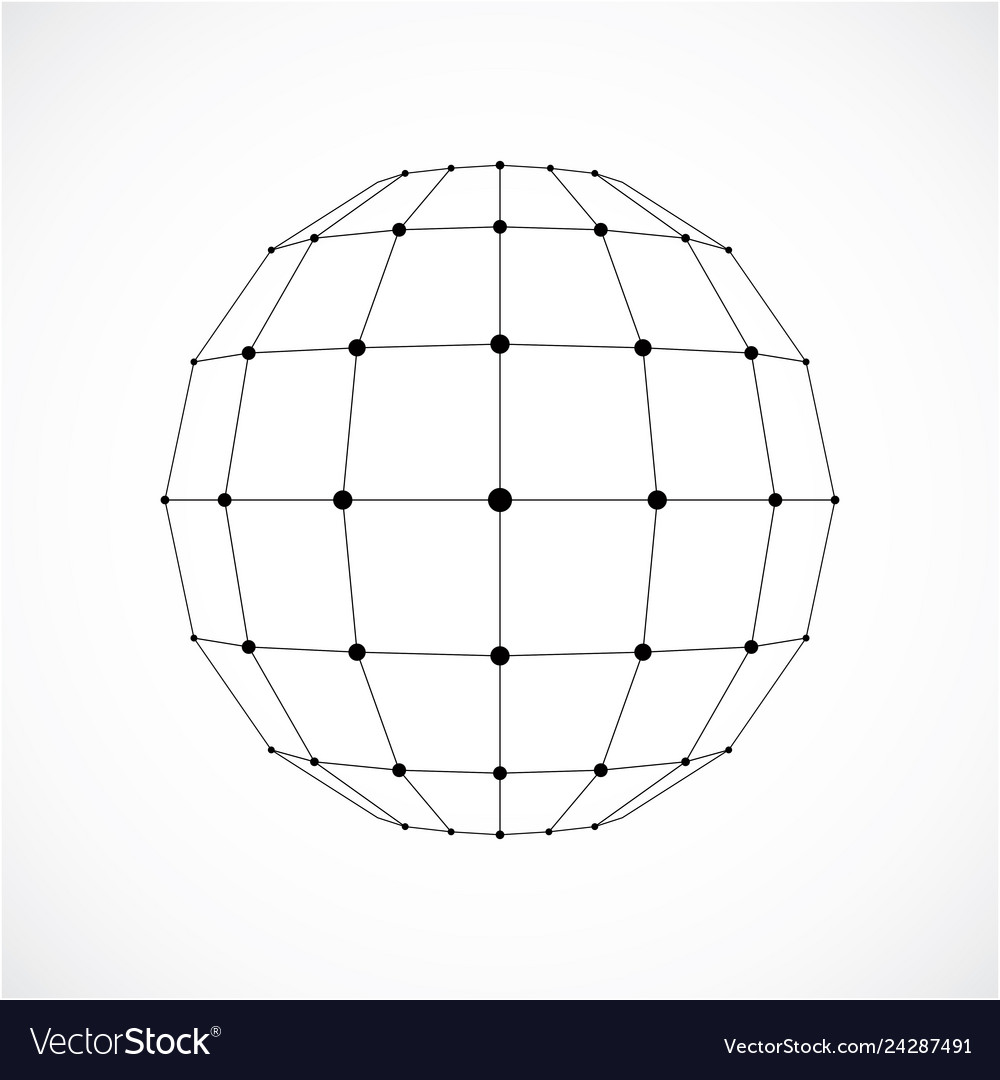 3d digital wireframe spherical object made using Vector Image 3d digital wireframe spherical object made using