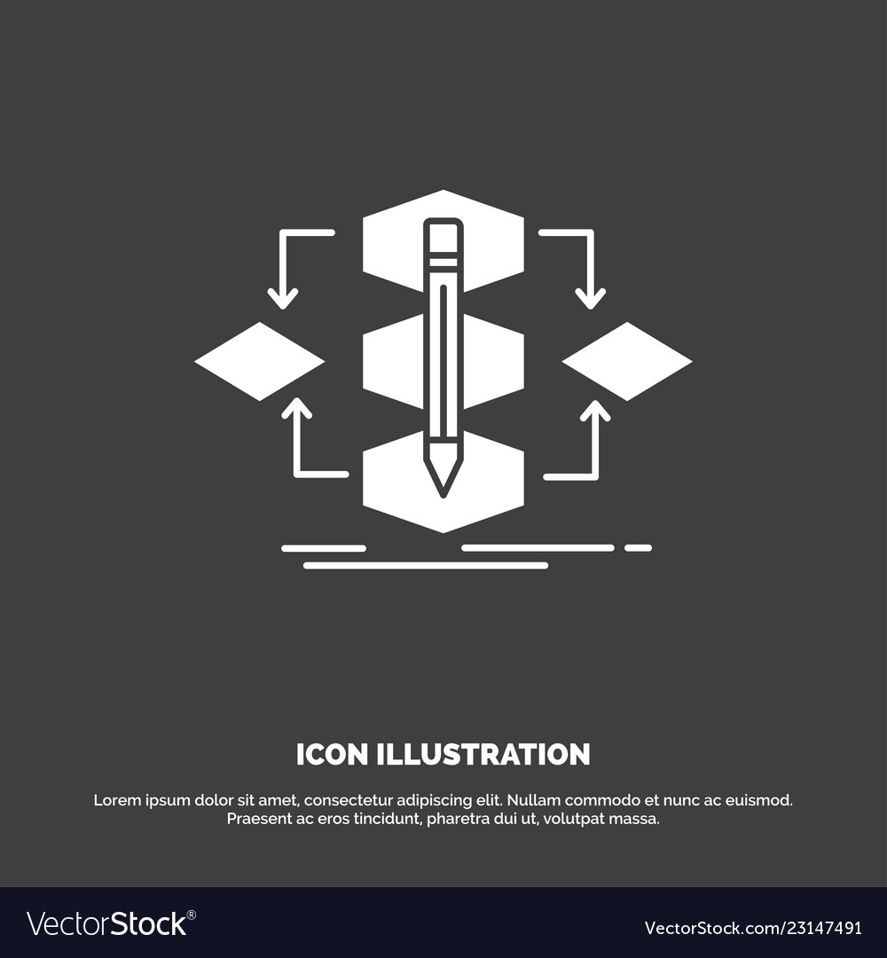 Algorithm design method model process icon glyph vector image Algorithm design method model process icon glyph