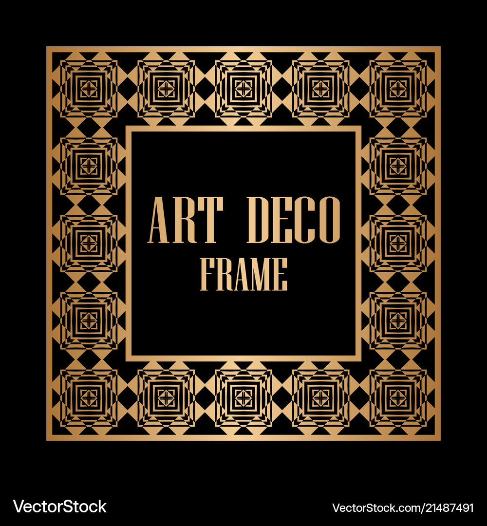 Art deco frame Royalty Free Vector Image - VectorStock