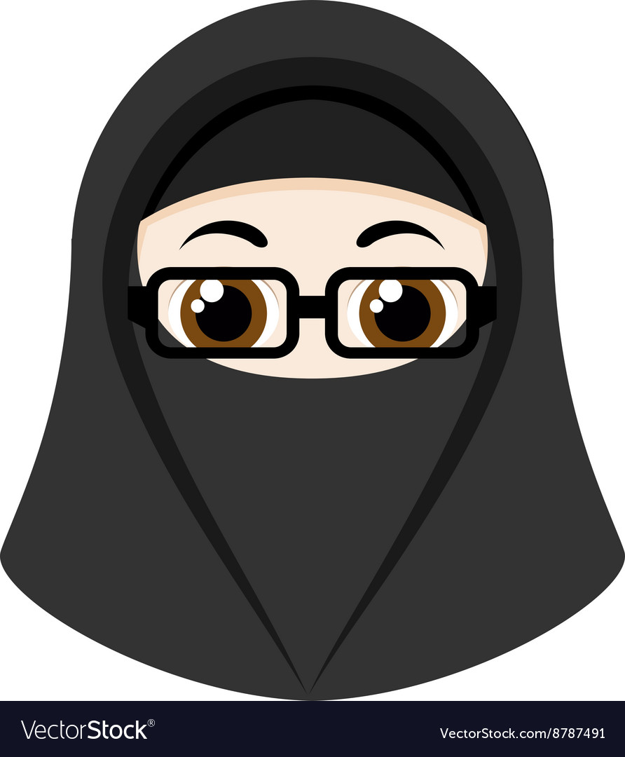 Cartoon girl with niqab Royalty Free Vector Image