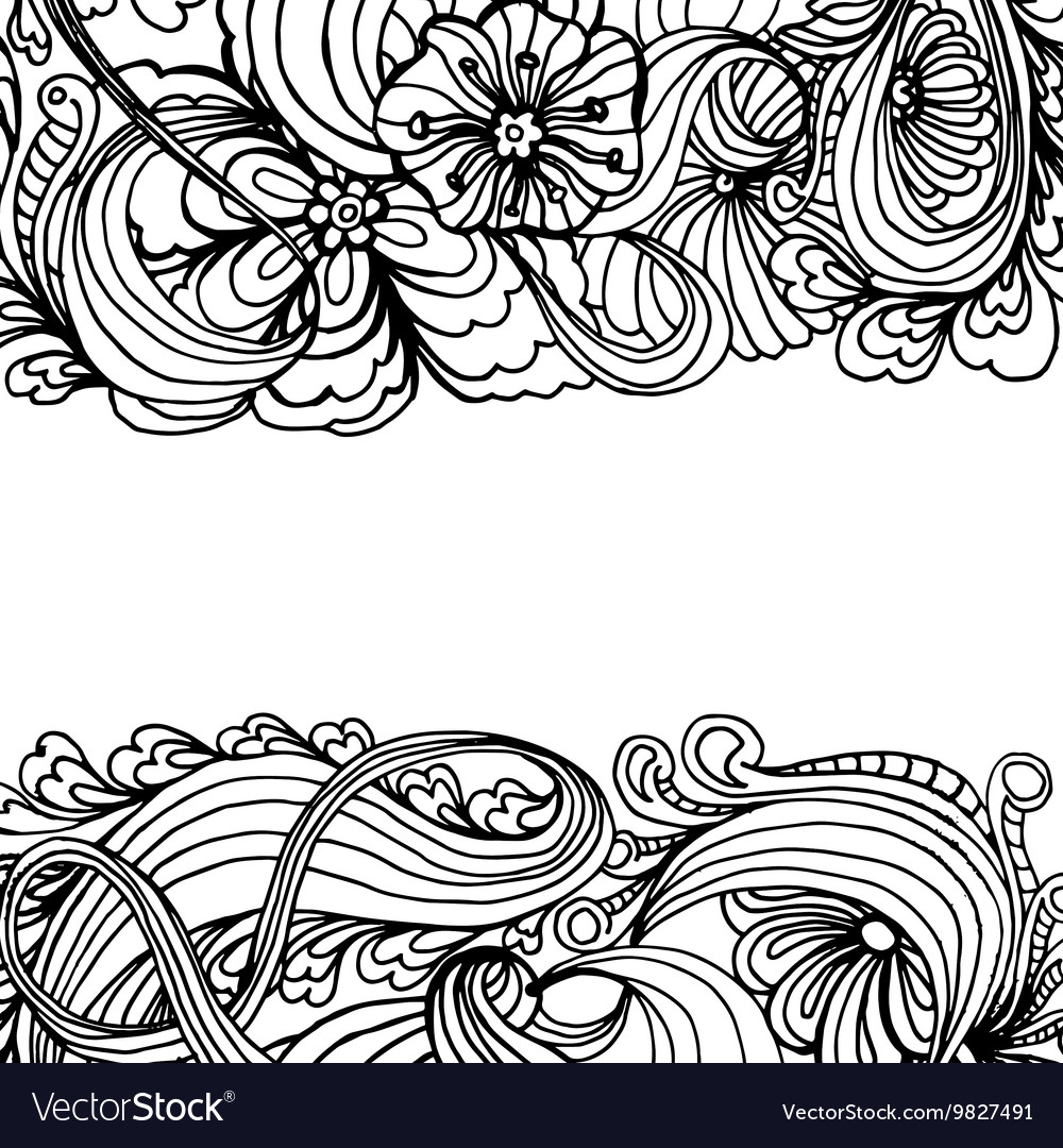 Doodle horizontal ornamental frame for banner