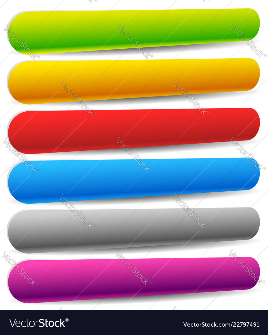 Empty 3d button banner backgrounds in perspective