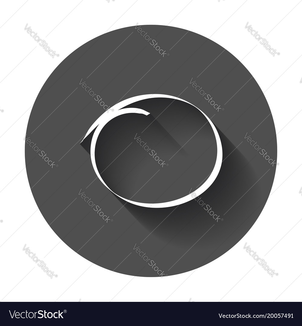 Hand drawn scribble circle element with long