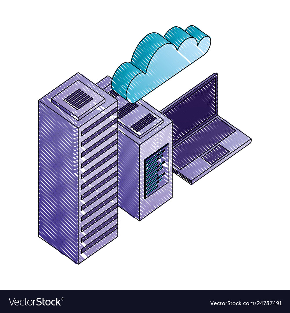 Laptop computer with server data and cloud