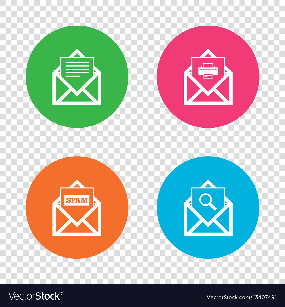 Mail envelope icons message document symbols