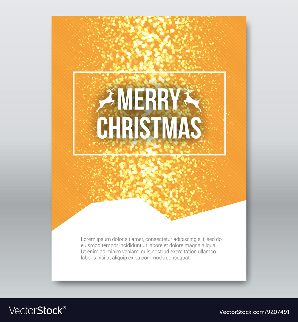 Merry christmas orange invitation card design