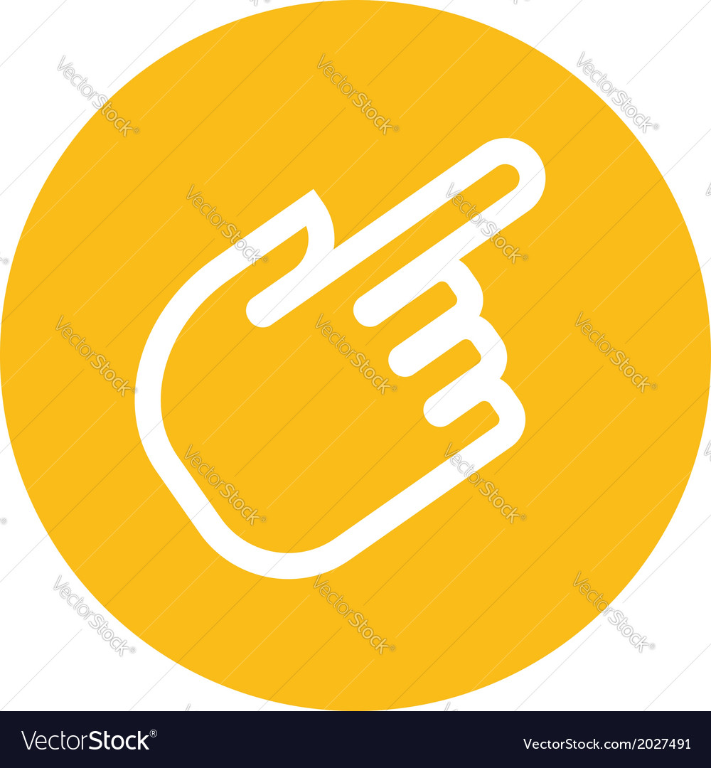 Outline forefinger in orange label