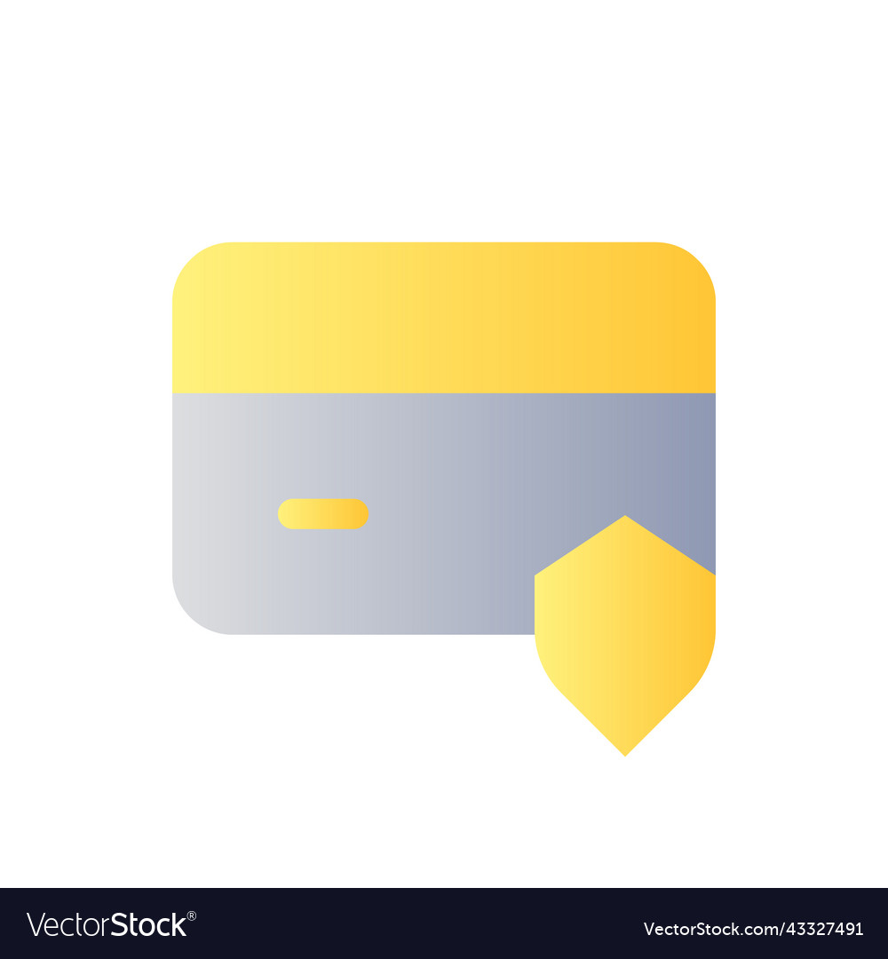 Payment card security flat gradient color ui icon vector image Payment card security flat gradient color ui icon